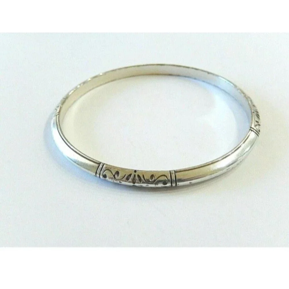 BRIGHTON -  Embossed Design 5mm Bangle Bracelet - 2.5
